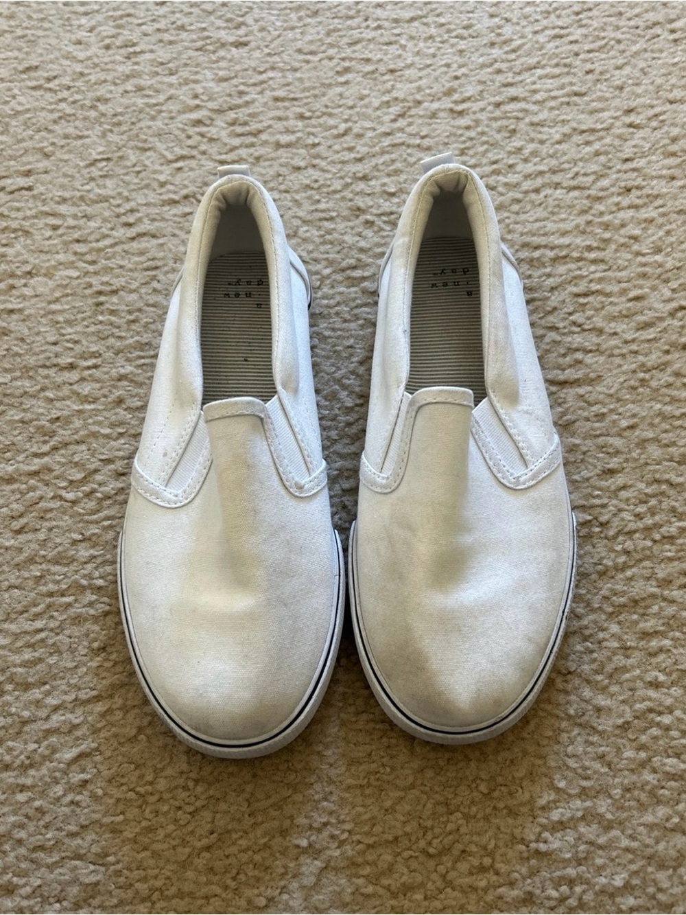 a new day White Slip-On Canvas Sneakers